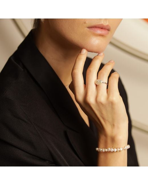 Pearl Code White Keshi Pearl Ring Rozeta Zenith