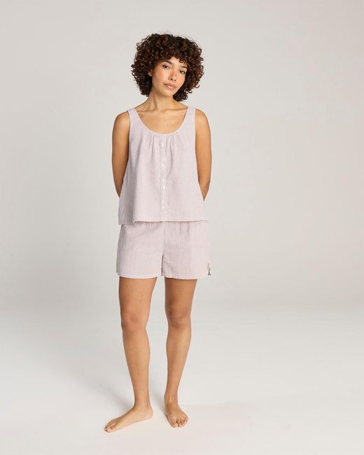 Nudea Pink Seersucker Button Cami