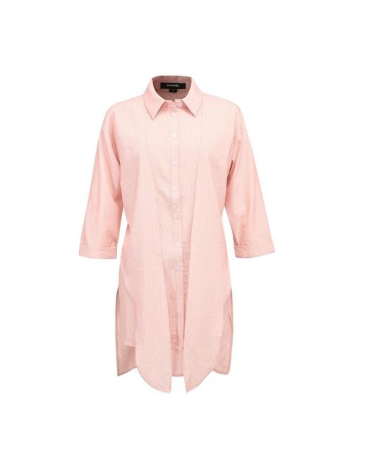 Smart and Joy Pink Long Shirt With Knotted Panels