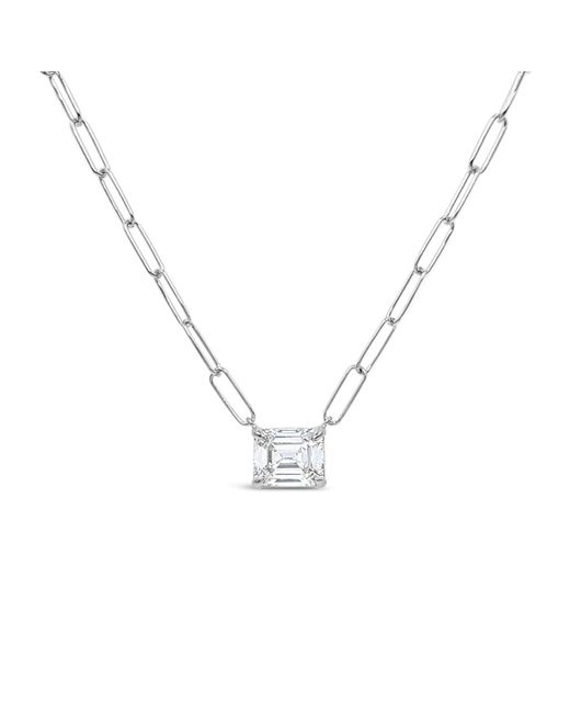 Lutiro Metallic Paperclip Chain With Colored Stone- Cz