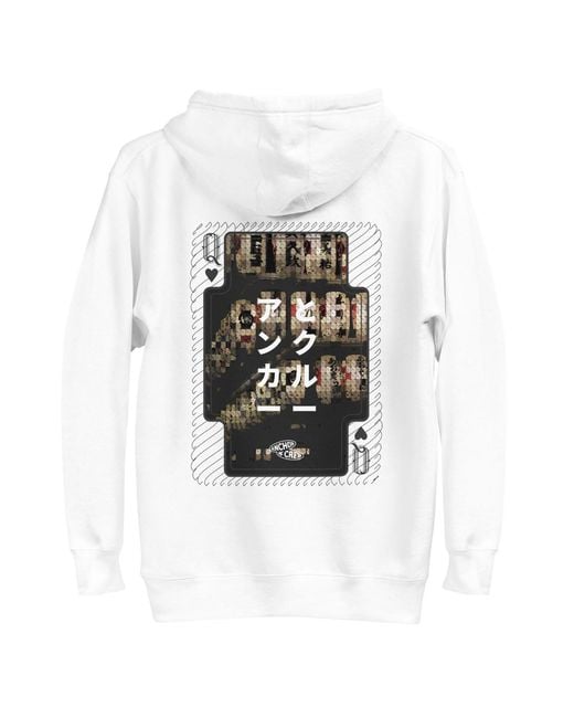 Anchor and Crew White One Japan Gurafiku Cotton Blend Hoodie for men