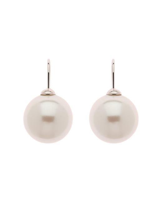 Emma Holland Jewellery White Platinum & Pearl Hook Earrings