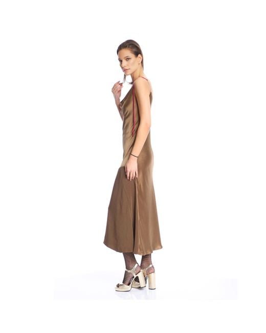 Silvia Serban Green Double Sided Midi Dress Kaki & Burgundy