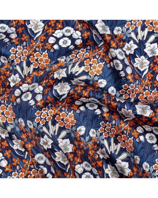LE COLONEL Blue Liberty Primrose Silk Square