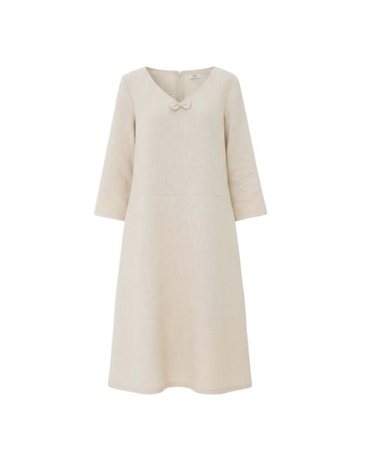 LeMuse Natural Sun — V-Neck Stonewashed Linen Dress