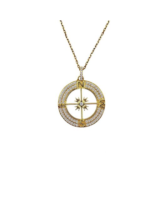 VicStoneNYC Fine Jewelry Metallic Natural Diamond Compasses Charm Necklace