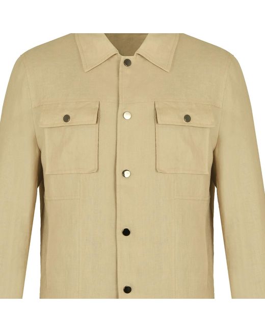 DAVID WEJ Natural Neutrals Hugo Linen Trucker Jacket for men