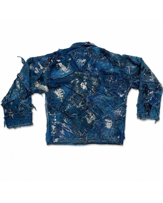 Zasta Studio Blue Wearable Ruins Shredded Denim Colored Shirt E