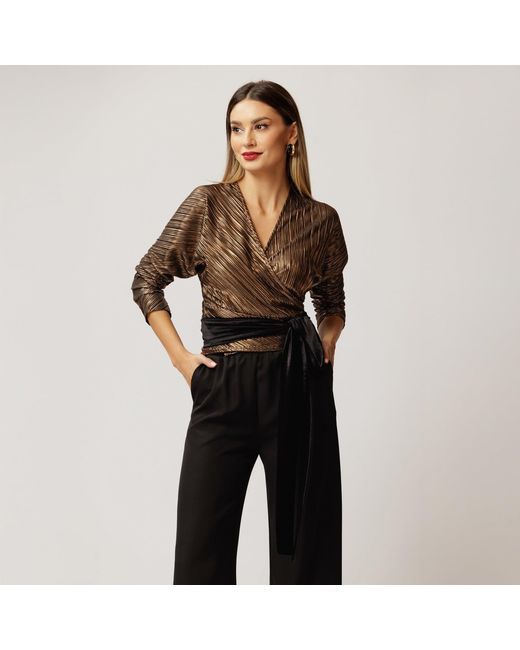 concept A trois Black Pleated Top, Side-By-Side With Velvet Cord