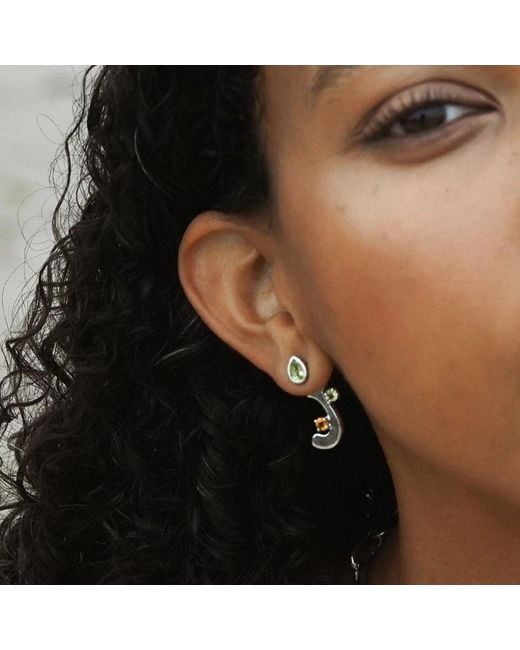Onia Metallic Peridot Pear Studs