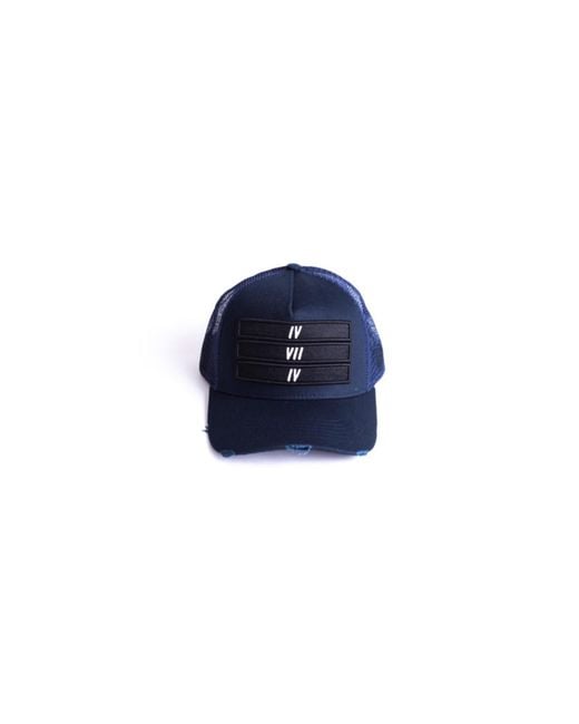 474 co Blue 474 3D Distressed Trucker Hat for men