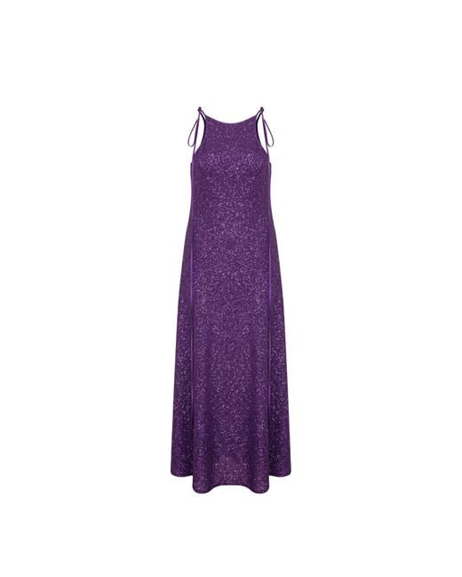 NAZLI CEREN Purple Addie Sequin Long Dress In Sparkling Grape