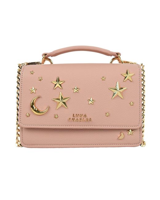 Luna Charles Pink Nova Star Studded Handbag