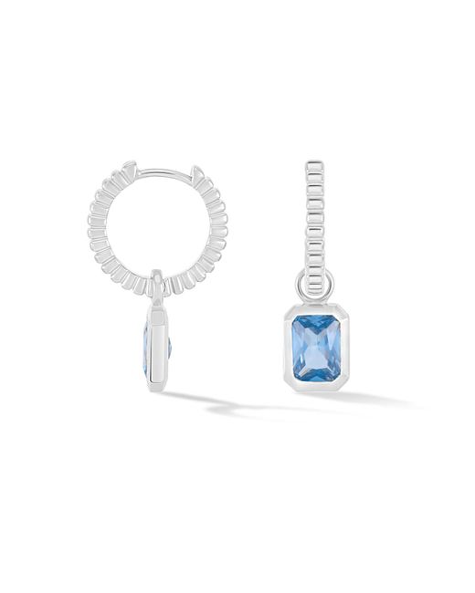 Dower & Hall Blue Single Hoop With Topaz Drop Earring for men