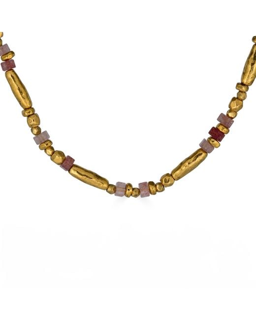 Loni Paul Jewelry Metallic Strawberry Quartz Bead Necklace