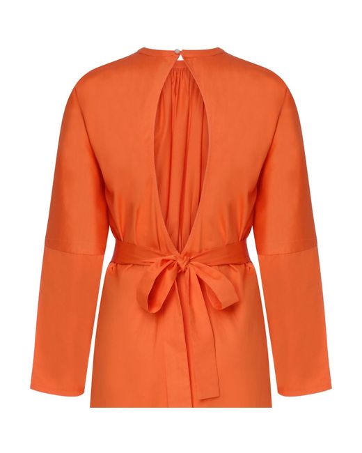 NAZLI CEREN Martha Open Back Cotton Dress In Orange