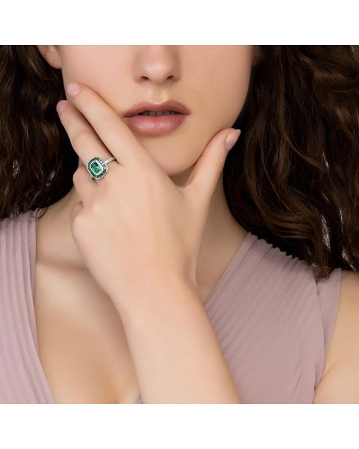 Latelita London Green Great Gatsby Cocktail Ring Emerald