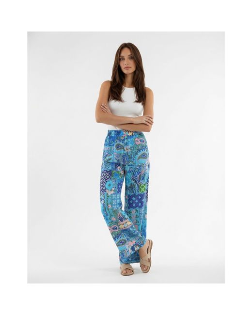 Introvertie VIENNA Blue Johnny Silk Palazzo Pants