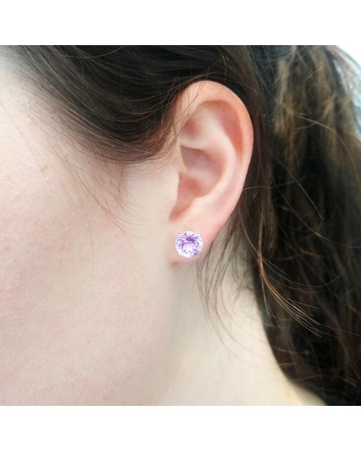 Augustine Jewels Purple Sterling Amethyst Stud Earrings