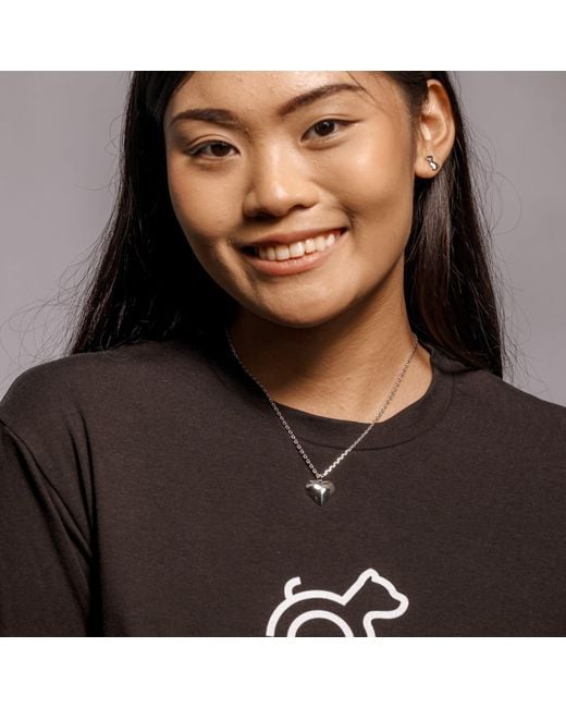 Cloud Haven Metallic Devoted Puff Heart Necklace