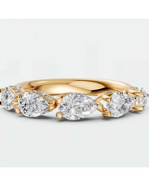 Aya Fine Jewelry Metallic Pear Lab Diamond Half Eternity Ring