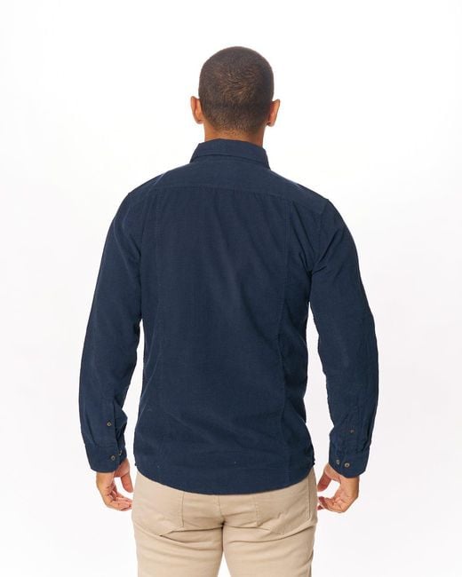 Vustra Blue Habor Coastal Corduroy Button-Down Shirt for men