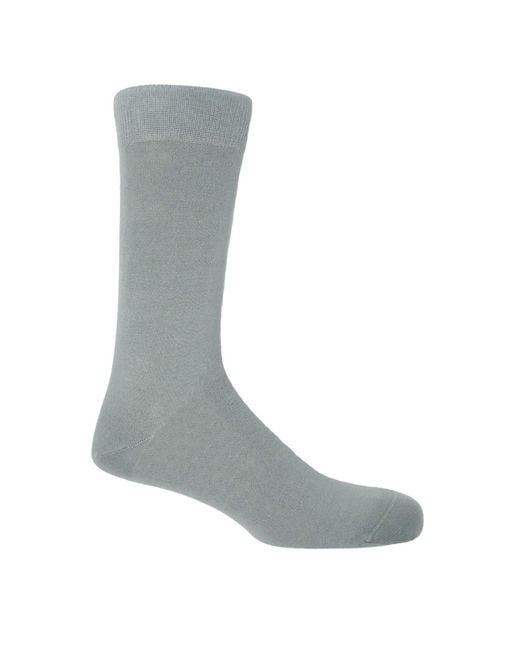 Peper Harow - Made in England Gray Cloud Classic Socks for men