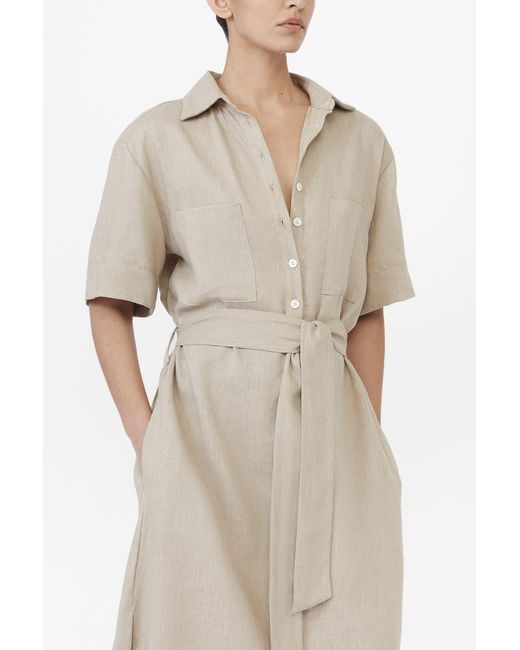 Dāl the Label Black Linen Midi Shirtdress