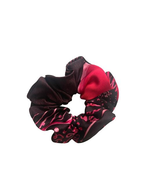 Tash and Ley Red Butterfly Effect Silk Scrunchie