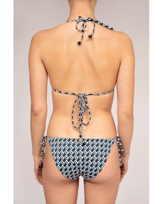 Kikki-G Swimwear Blue Josie Bikini Kg Logo Print Bottom