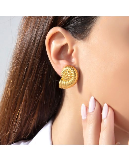 Milou Jewelry Metallic Snail Earrings