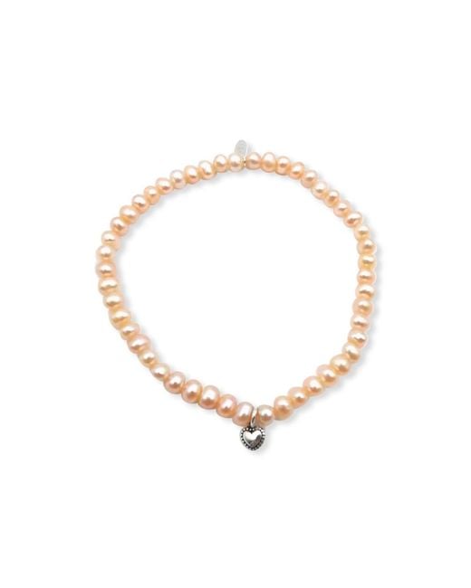 FV Jewellery Metallic La Pierre Fresh Water Pearl Stretchy Bracelet