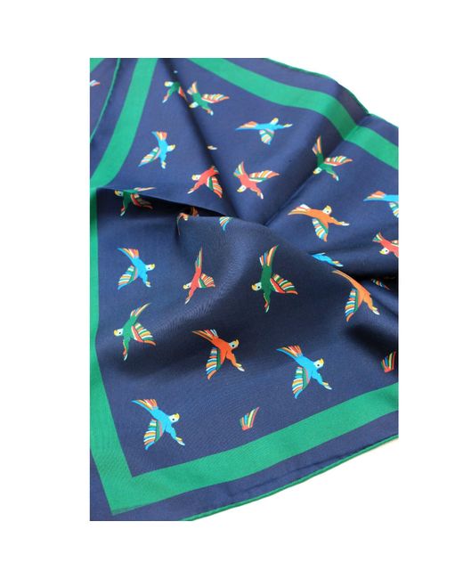 Jessie Zhao New York Blue Freedom Wings Double Sided Silk Scarf