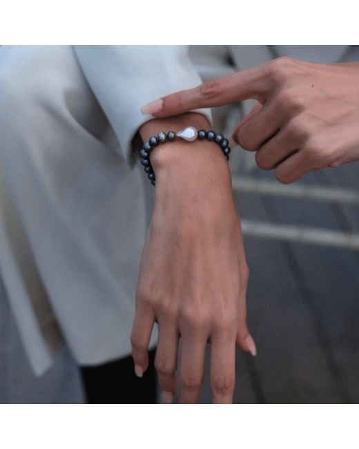 LINYA JEWELLERY Metallic Vola Pearl Bracelet