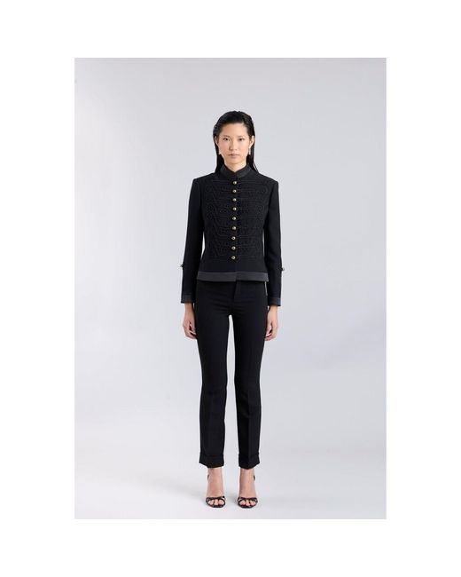 The Extreme Collection Black Military Blazer With Embroidery