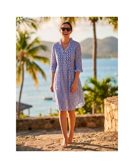 At Last Blue Annabel Cotton Tunic