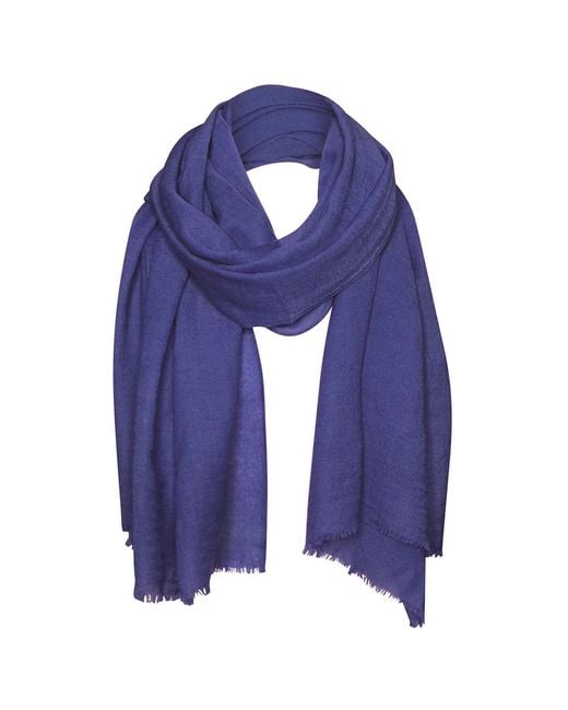 Alie Street London Blue Aurielle Silk Wool Scarf Future Dusk