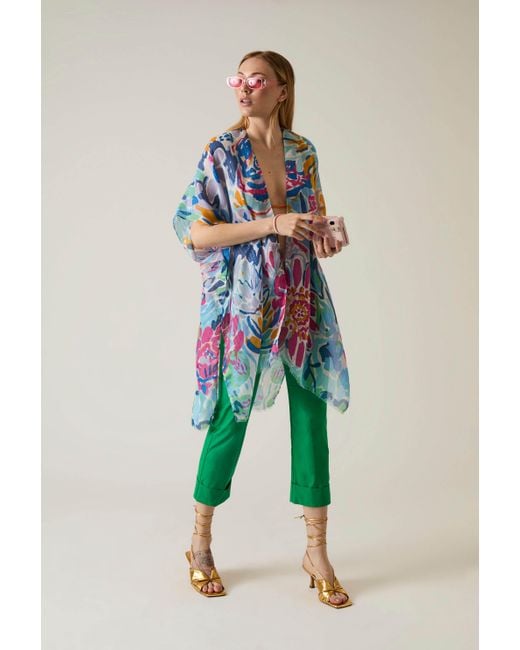 James Lakeland Blue Floral Fantasy Kaftan