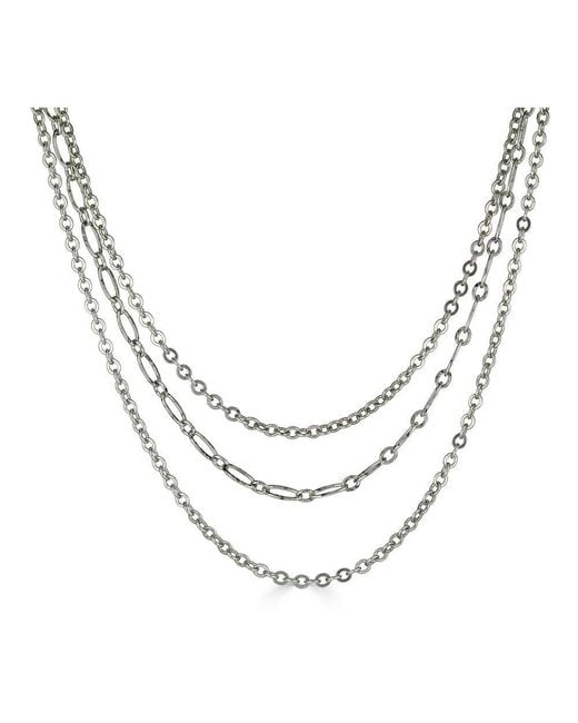Loni Paul Jewelry Metallic Delicate Three Strand Necklace