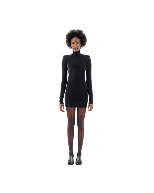 Úchè Black Crocodile Print Mini Dress