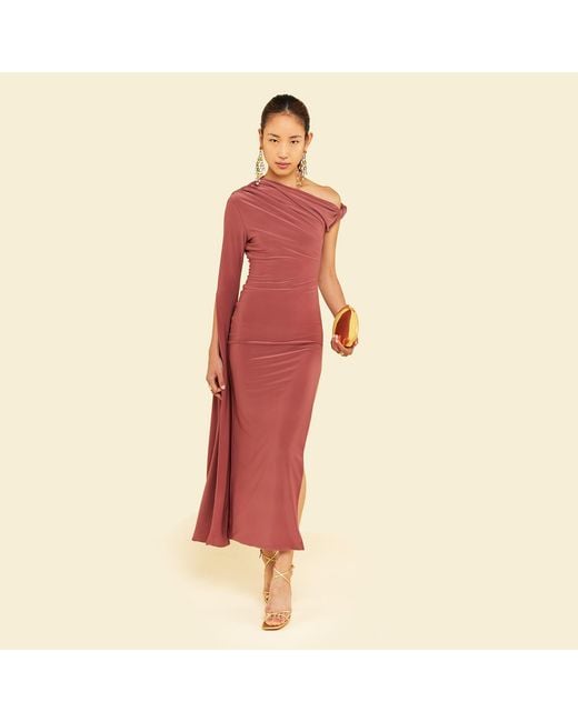 Celestine & Mae Pink Begonia Midaxi Dress