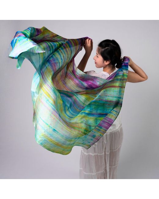 Silk and Bears Purple Brushstroke Hand-Dyed Silk Shawl – Mulberry Silk Wrap