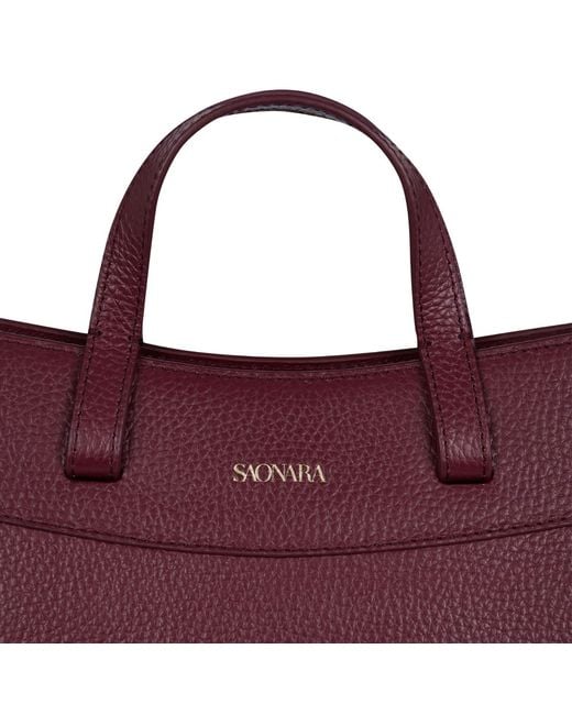 Saonara Brand Purple Mini Shopping Berry Leather