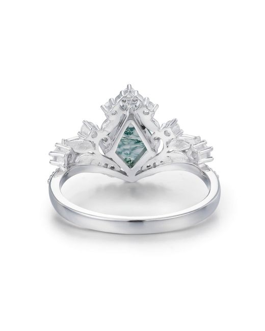Azura Jewelry New York Blue Regal Tiara Moss Agate Ring Vermeil