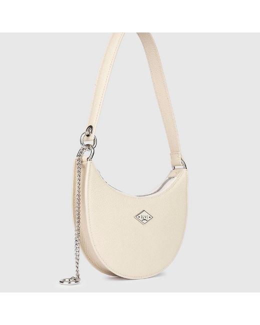 Ilvi White Neutrals Sindire Cream Floater Leather Shoulder Bag