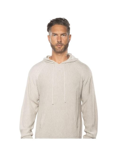 Weston Jon Boucher White Dune Ottoman Knit Luxury Hoodie With Silk & Wool for men