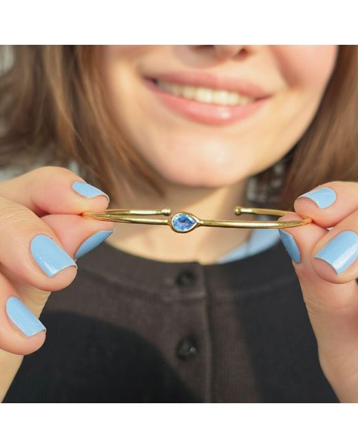 Harfi Metallic Topaz December Birthstone Plated Bangle