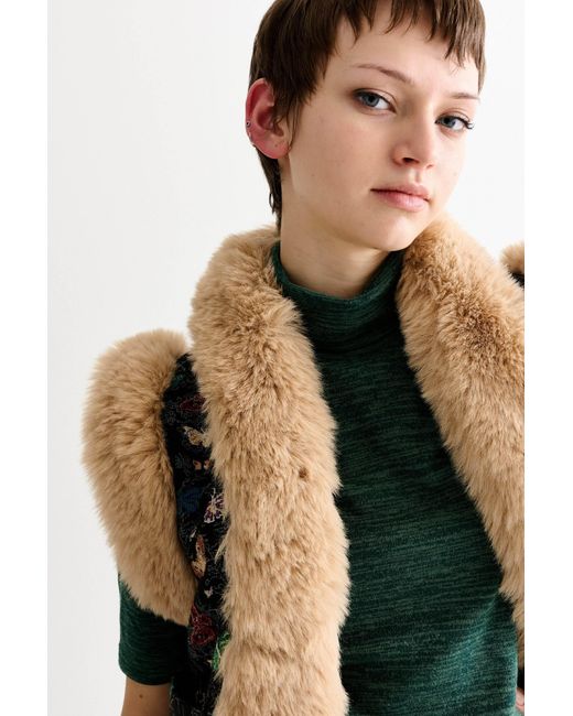 Louche Multicolor Dominica Butterfly Ball Jacquard Faux Fur Trimmed Waistcoat – Multicoloured