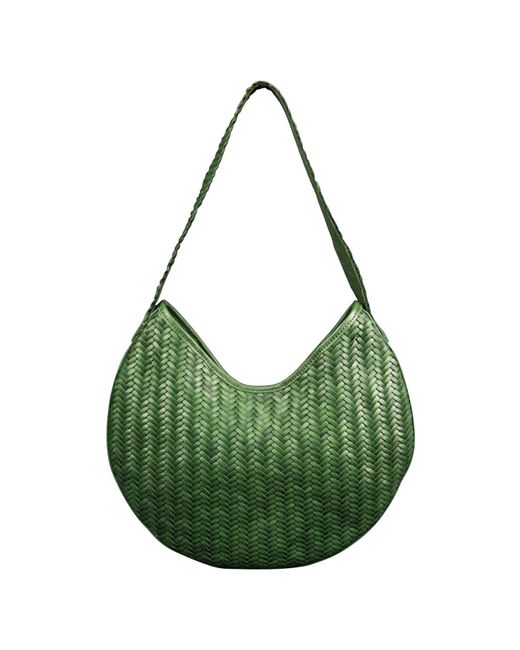 Rimini Green Hand Weaving Leather Shoulder 'Susanna'