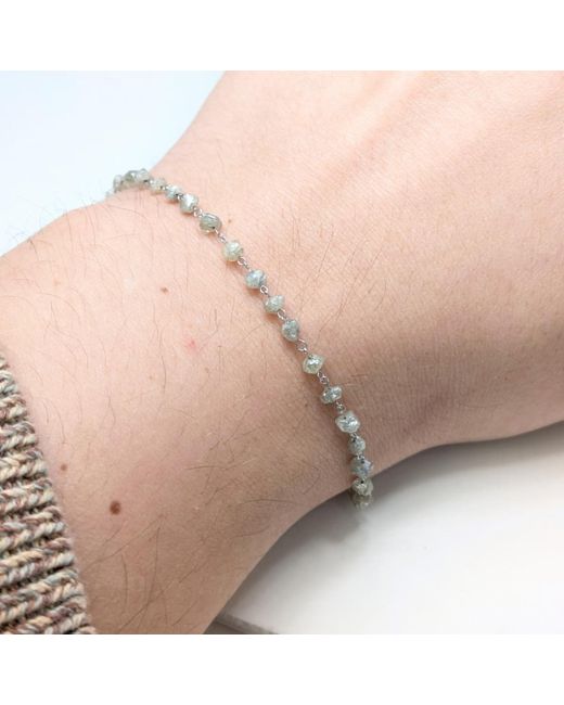 Rahul's Jewels Metallic 7.25" Genuine Diamond Rough Bracelet